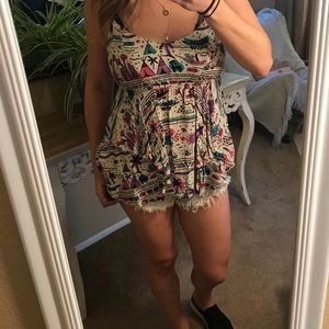 Billabong camping print tank top